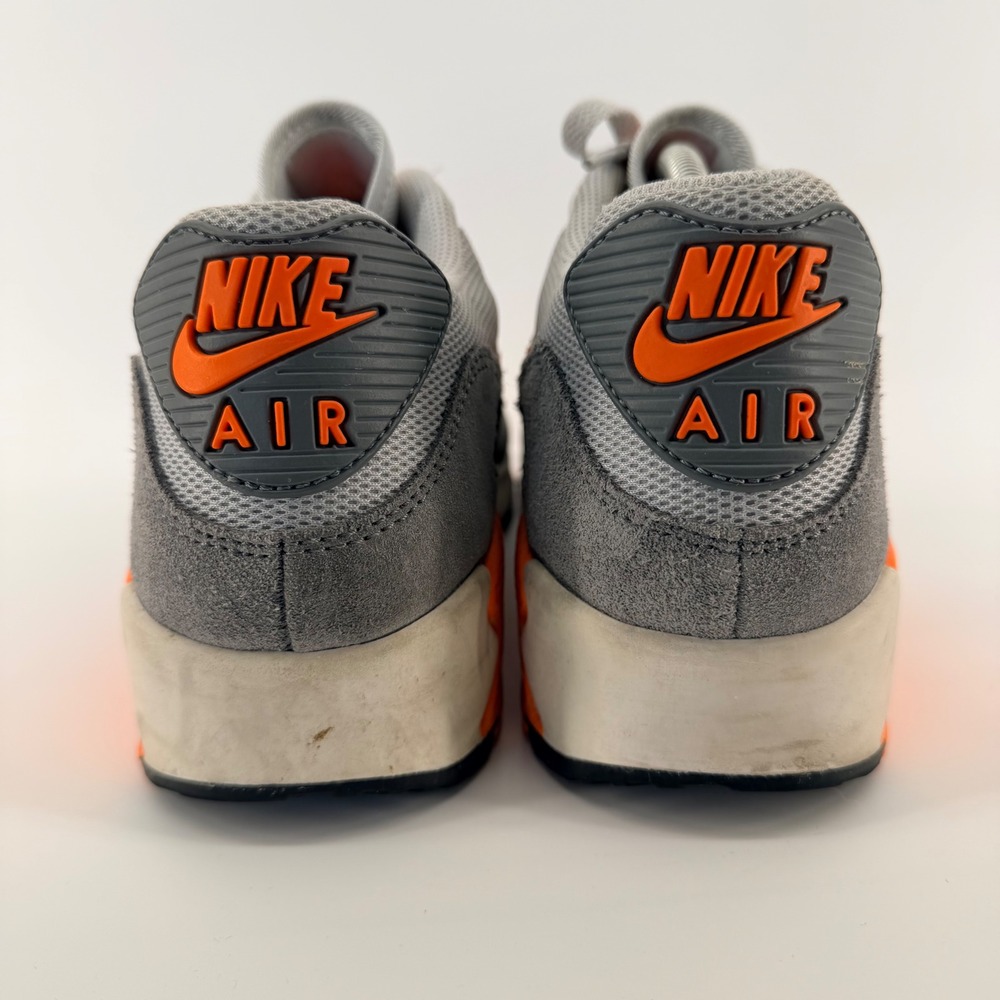 Nike Air Max 90 Wolf Grey Total Orange Mens Sneakers Running Shoes Size 11 - Picture 4 of 9
